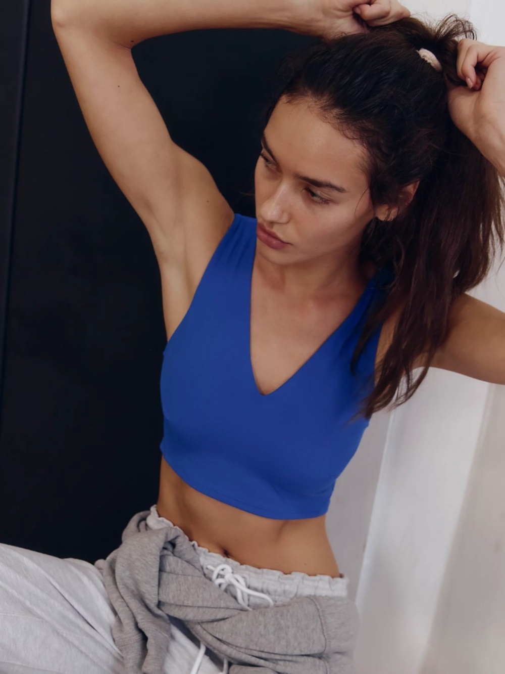 Free People - FP Movement "Never Better" Crop Top or Sports Bra, Bright Blue, M